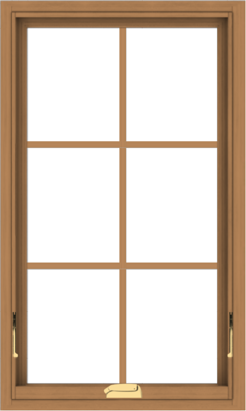 WDMA 24x40 (23.5 x 39.5 inch) Oak Wood Dark Brown Bronze Aluminum Crank out Awning Window with Colonial Grids