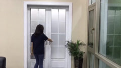 Export standard modern French residential large aluminum double pane patio swing doors with grid on China WDMA