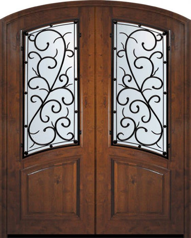 WDMA 72x96 Door (6ft by 8ft) Exterior Knotty Alder 36in x 96in Double Arch Top Bellagio Alder Door 1