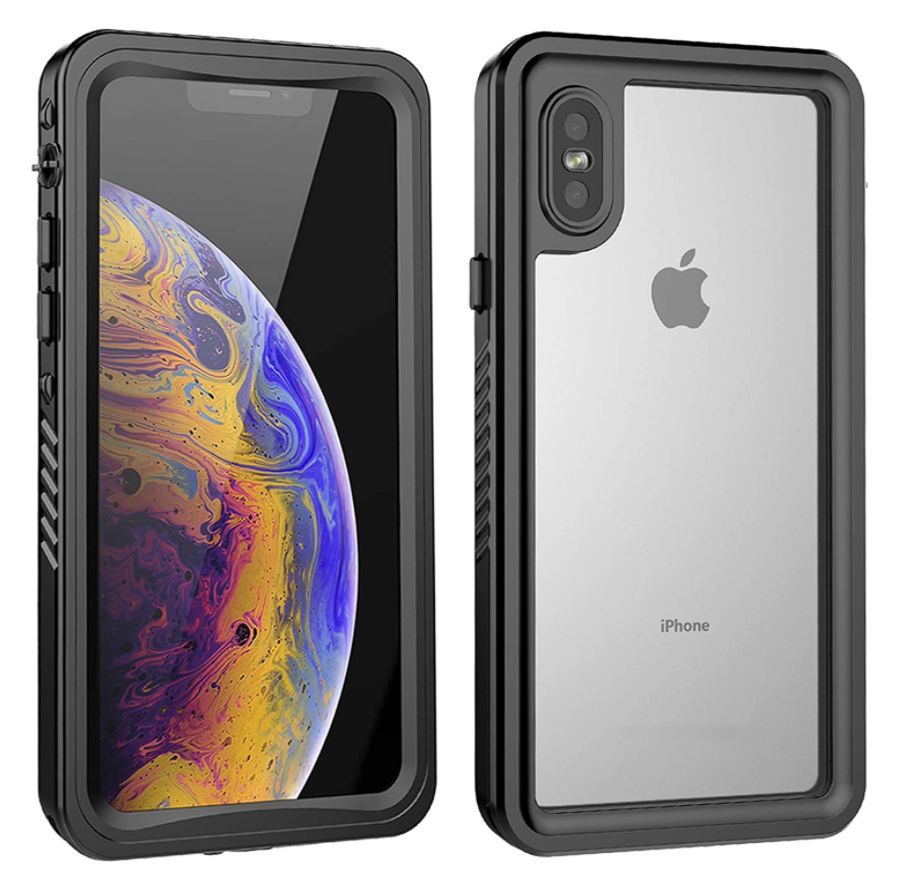 iPhone XS Max Waterproof Case Built in Screen Protector Slim Transpare ...