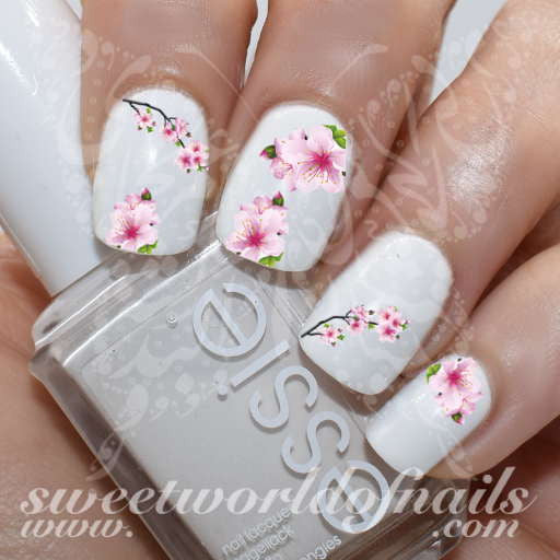 Cherry Blossoms Nail Art Japanese Tree Sakura Nail Water Decals Slides