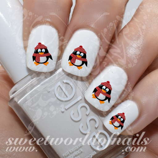 cute penguin nail designs