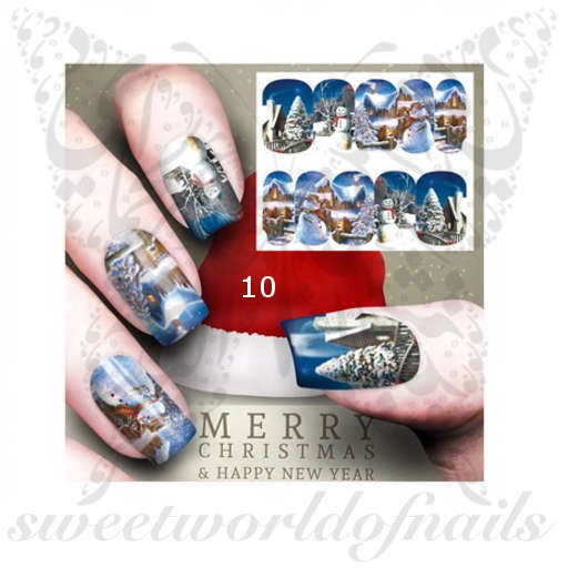 Christmas Nail Art Full Wraps / 12 designs to choose