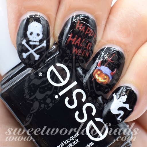 Halloween Nail Art Ghost Devil Skull Nail Water Decals