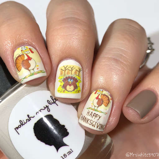 Happy Thanksgiving Nails Turkey Meal Nail Water Decals