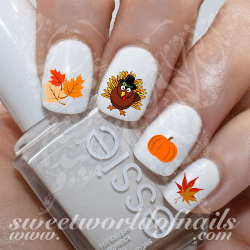 Thanksgiving Nail Art Water Decals