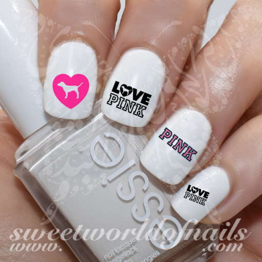 Victoria Secret Love Pink Nail Art Nail Water Decals Transfers Wraps