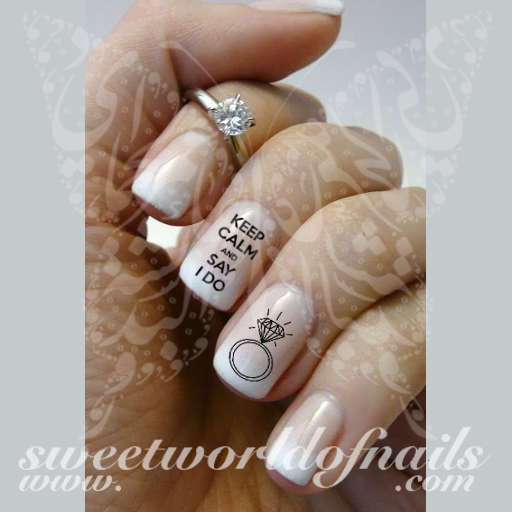 Say I do Bride Ring Nail Water Decals 