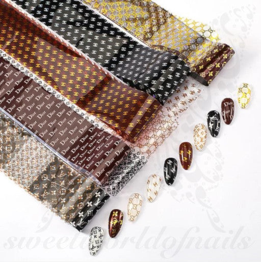 Set of foil for nail art 50 cm 10 pcs Louis Vuitton ,MAS078