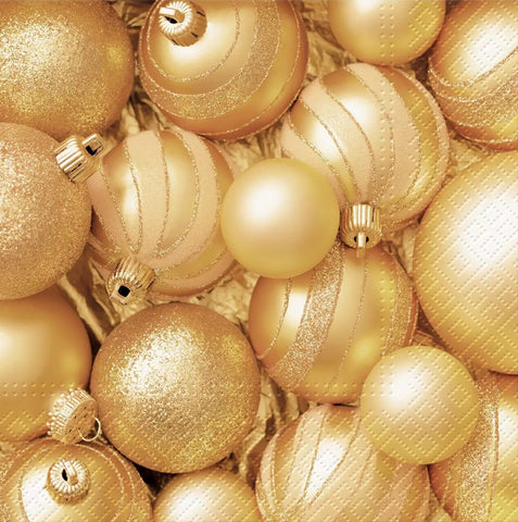 gold christmas ornaments and baubles  Decoupage Napkins