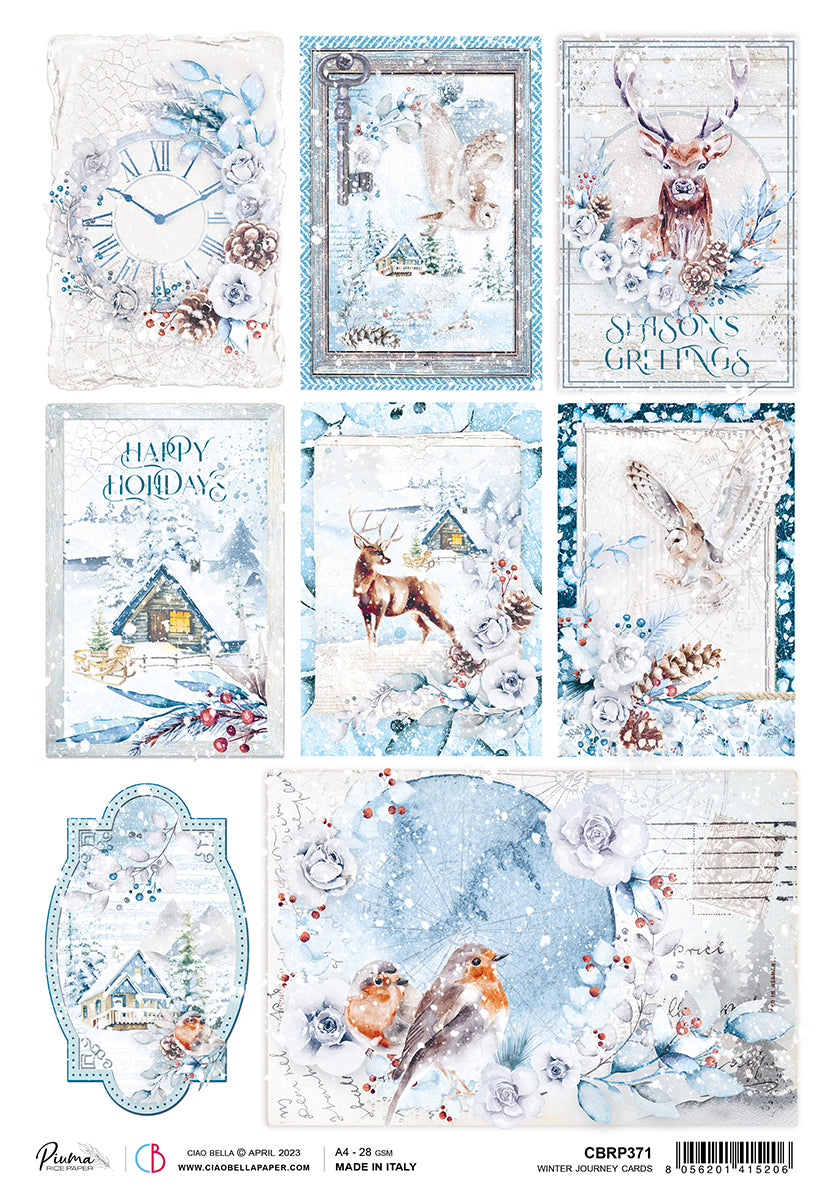 Rice paper R1498- Paper for decoupage rice * Christmas, motifs for candles,  bottles, winter views