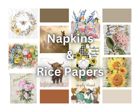 Decoupage  Paper Napkins and Decoupage Rice paper collage