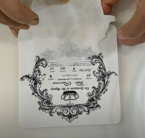 Peel off white paper from the craft transfers