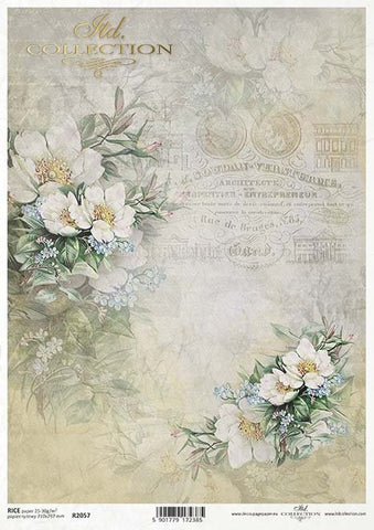 Decoupage Rice Paper of floral patterns with roses from ITD Collection