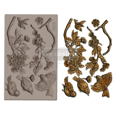 Lioness Vintage / Redesign Avian Love Silicone Mould, Birds, Branches