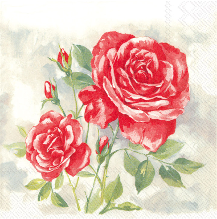 Floral Napkins Red Rose Decorative Napkins For Decoupage - Temu
