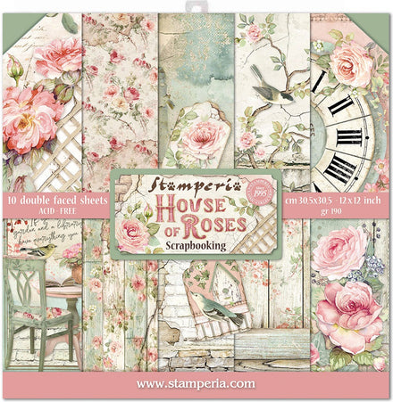  Scrapbooking e Artesanato - Stamperia Rub-On Romance Forever  Roses