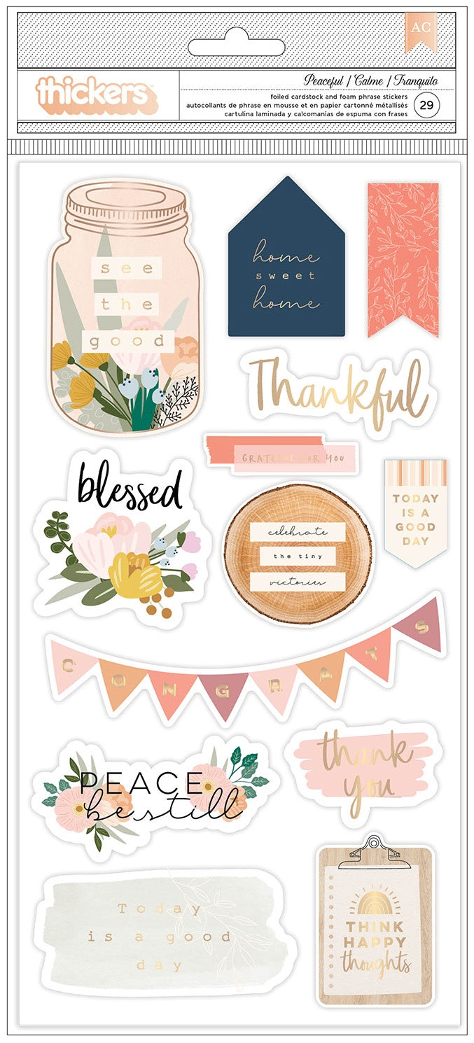 American Crafts Jen Hadfield Live and Let Grow Layered Floral Stickers –  Cheap Scrapbook Stuff