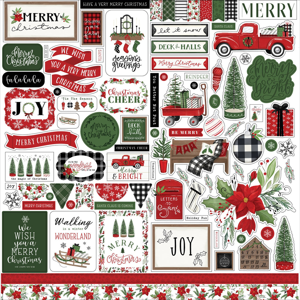 It's A Wonderful Christmas Stickers 12X12-Elements - 709388335000