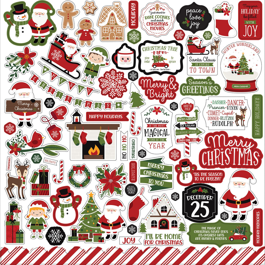 Letters to Santa Cardstock Stickers 12 inch x12 inch Elements