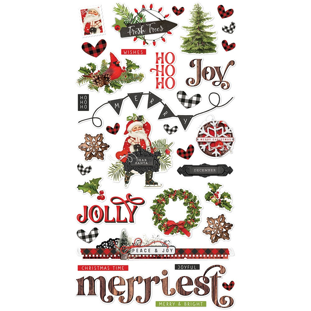 40pcs Vintage Christmas Stickers Die Cut Sticker Collection Kit