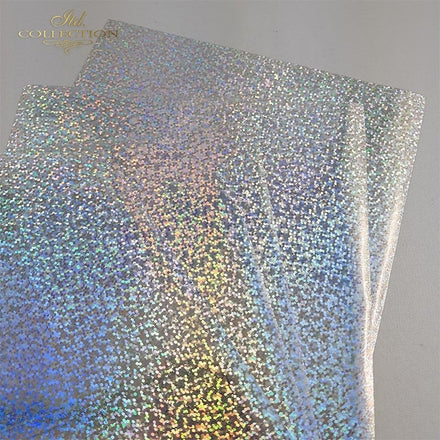 HOLOGRAPHIC BLUE CRUSHED ICE Metallic Foil Transfer Sheet (Set of