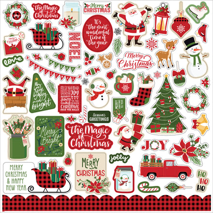 Home For Christmas Cardstock Stickers 12X12-Elements - 793888051508