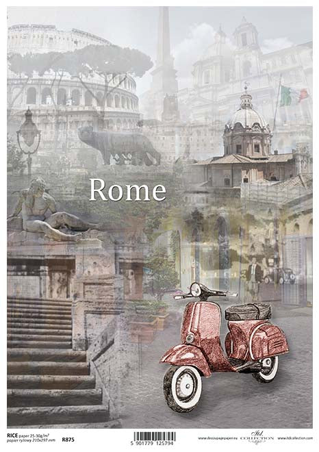 Papel Scrapbooking Roma Stamperia