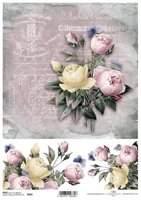 Hummingbird Decoupage Sheet, Floral Rice Paper, DIY Craft Paper D81 – Pam  Branch Designs