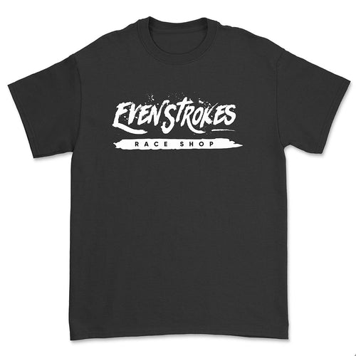 Even Strokes Splatter Race Shop T-Shirt - Black