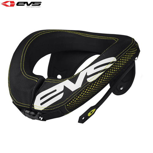 EVS R3 Neck Protector Including Armour Straps Youth (Black/Hi-Viz Yellow) Size Youth