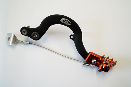 FIR Rear Brake Pedal With Folding Tip Black/Orange