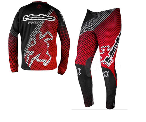 Hebo Pro 16 Trials Pants & Jersey Bundle - Black / Red