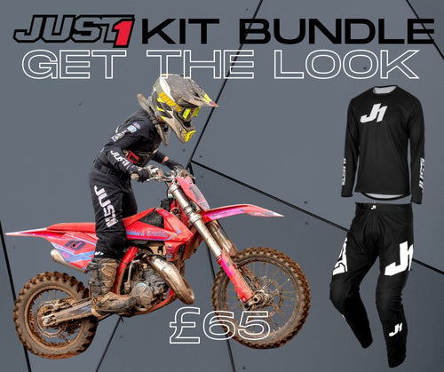 Just 1 Youth Bundle - Youth Motocross Kit  - Black - Jersey & Pants