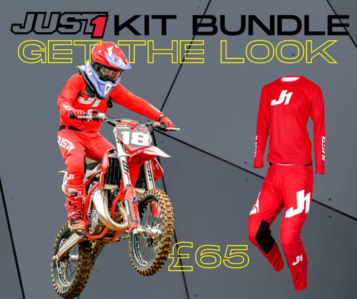 Just 1 Youth Bundle - Youth Motocross Kit  - Red -  Pants & Jersey