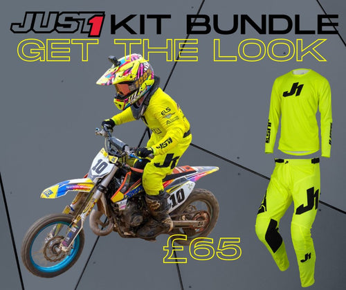 Just 1 Youth Bundle - Youth Motocross Kit  - Yellow- Pants & Jersey