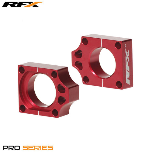 RFX Pro Rear Axle Adjuster Blocks (Red) Honda CR125/250 02-07 CRF250/450 02-08 CRFX250/450 04-22