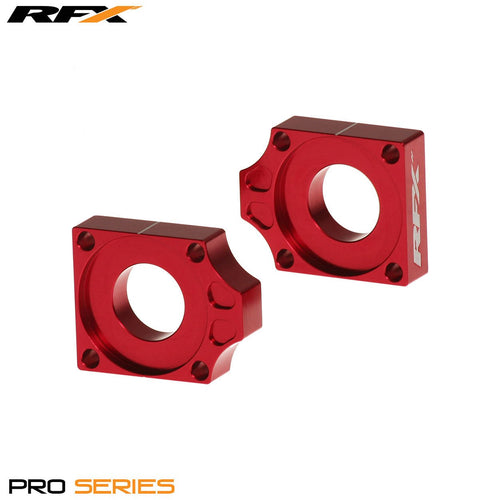 RFX Pro Rear Axle Adjuster Blocks (Red) Honda CRF150 07-22