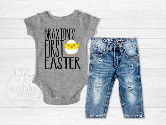 Boy's Personalized First Easter Outfit – Squishy Cheeks