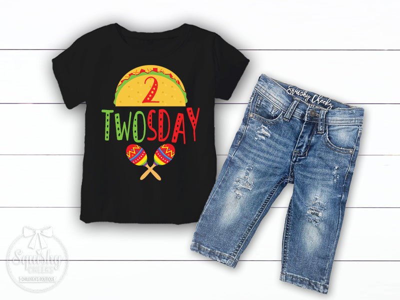 Boy's Taco Twosday Fiesta Second Birthday Outfit – Squishy Cheeks