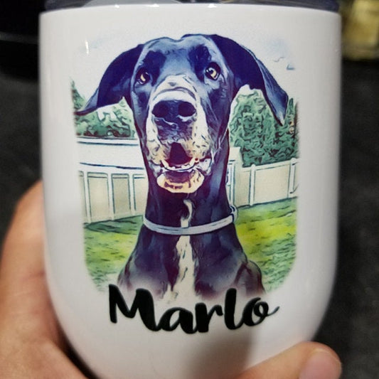 Cute Dog Drinking Glasses, White Dog Mug, Dog Tumbler, Water Glass