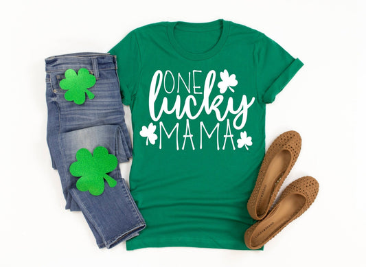 One Lucky Mama St Patricks Day Gift Green Mom Light Zip Hoodie