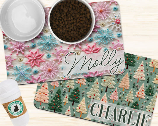 Terrazzo Print Custom Pet Food Bowl Mat – Squishy Cheeks