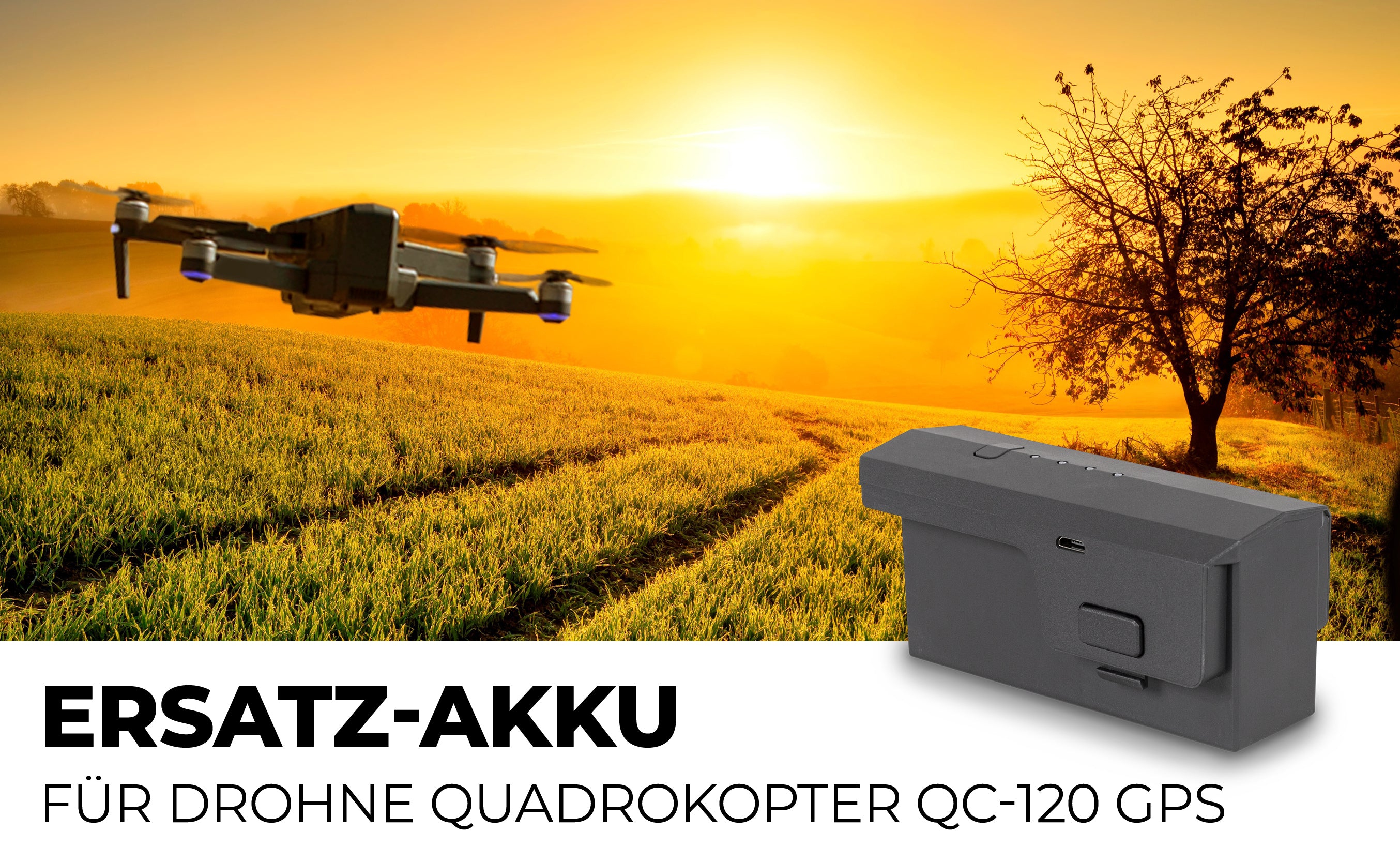 Ersatz Akku für Maginon Drohne QC-120 GPS