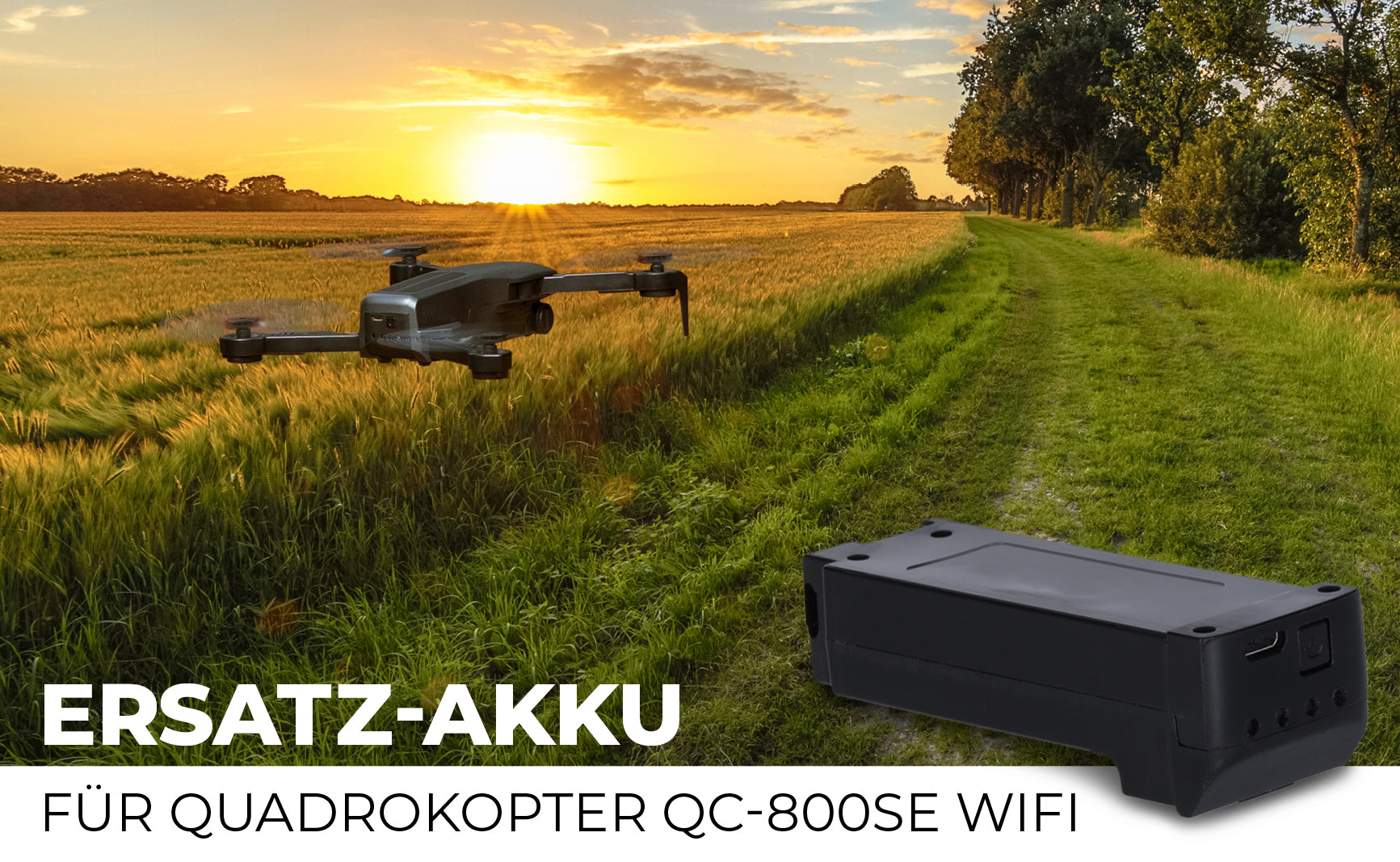Ersatz-Akku für Maginon QC-800SE Drohne mit WiFi