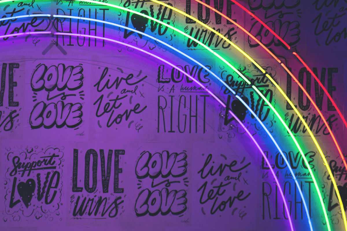 An rainbow image demonstrating the LGBTQ+ spectrum