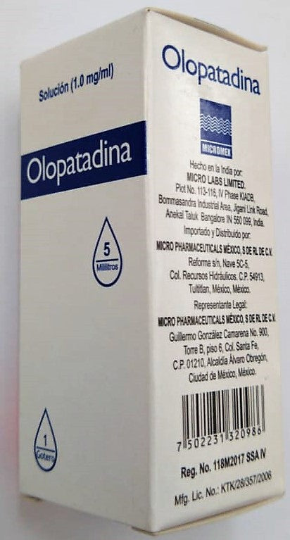 OLOPATADINA Sol. 1mg/ml Fco. Gotero C/5ml – Super Farmacia Universal