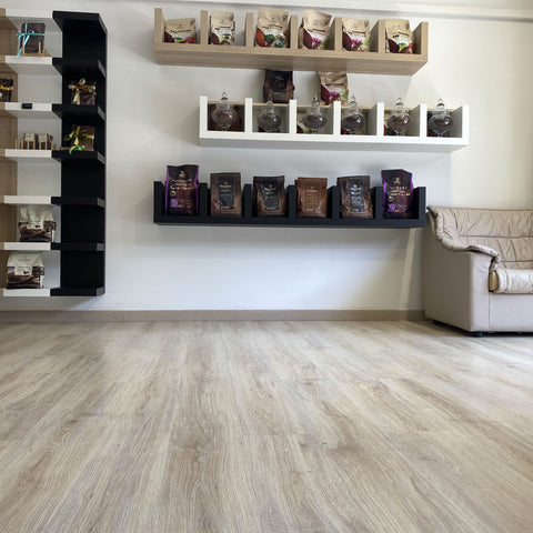 chocolate shop with laminate floor eternal parquet mirabella eclano