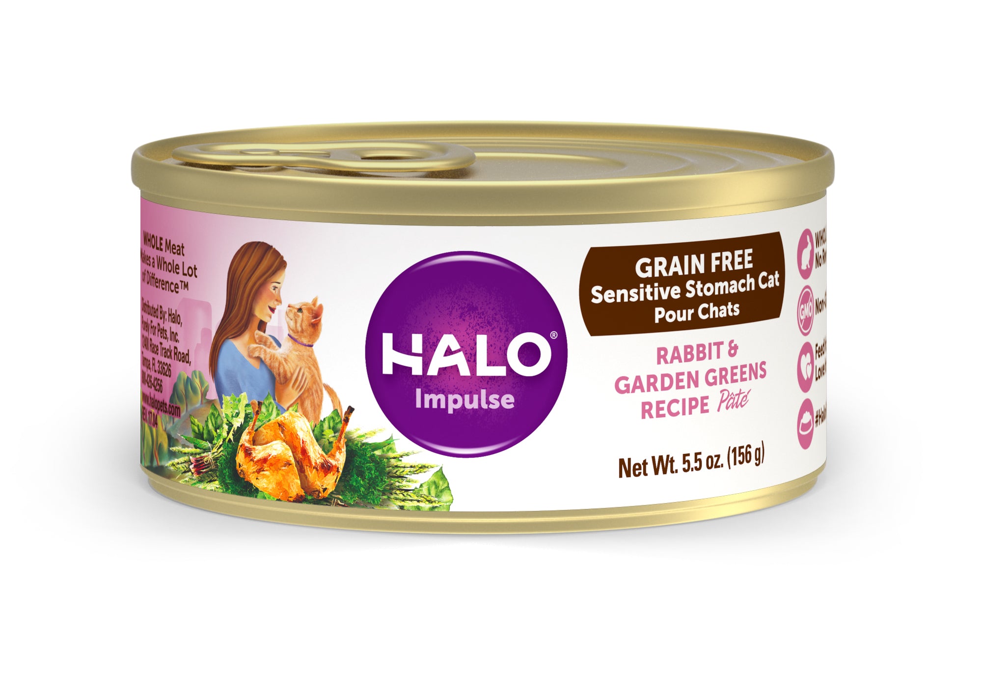 Halo Cat Sensitive Stomach Grain Free Rabbit Garden Greens Recipe Halo Pets