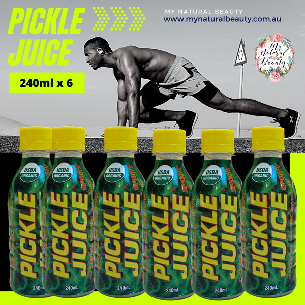 Pickle Juice 240ml is :   USDA Organic  A Functional Organic Beverage Concentrated electrolytes 10 times more electrolytes than other common sports drinks Kosher  Purpose Built Formula The Functional Evolution of Pickle Brine Certified Organic by QAI (USA) Sugar Free Caffeine Free Gluten Free No Protein Allergens No artificial colours or flavours